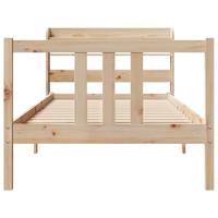 Bedframe met hoofdbord massief grenenhout 75x190 cm - thumbnail