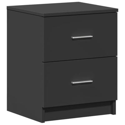 Nachtkastjes 2 st met 2 lades 40x36x50 cm zwart