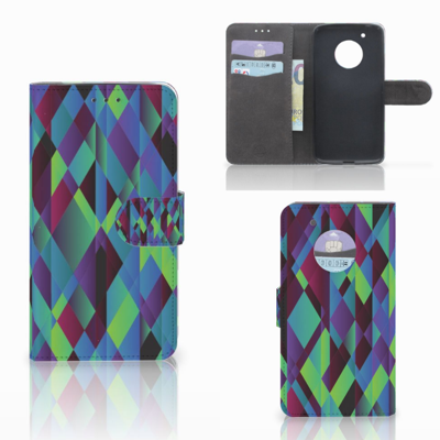 Motorola Moto G5 Plus Book Case Abstract Green Blue
