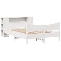 Bedframe zonder matras massief grenenhout wit 140x190 cm - thumbnail