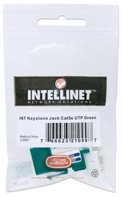 Intellinet 210997 Cat5e Keystone Jack, UTP, Groen, Punch-down