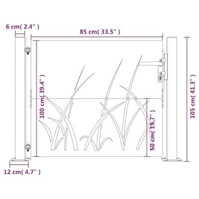 Poort 100x100 cm grasontwerp cortenstaal