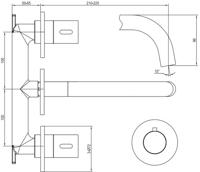 Ben Lavion 3-gats inbouw wastafelkraan afdekset chroom - thumbnail