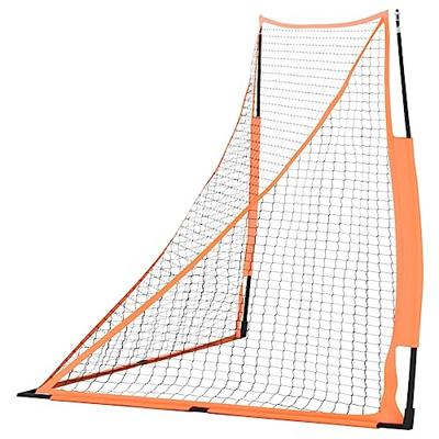 Honkbalnet draagbaar 183x182x183cm staal polyester oranje zwart