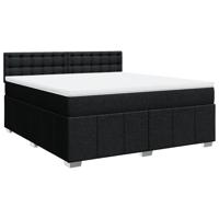 Boxspring met matras stof zwart 180x200 cm - thumbnail
