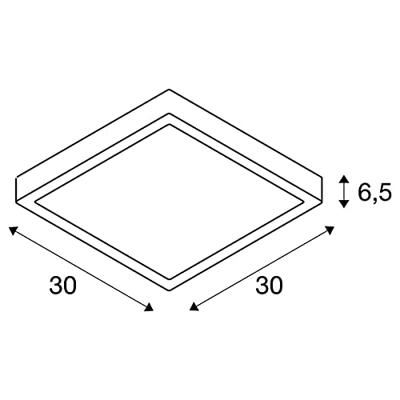 SLV PlafonnièreAinos Square met bewegingssensor - 1003452