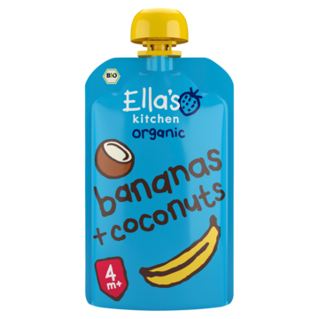 Bananas & coconut knijpzakje 4+ maanden bio 120 Gram