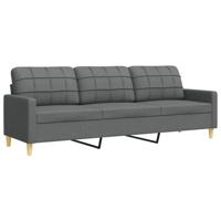 3-delige Loungeset met sierkussens stof donkergrijs - thumbnail