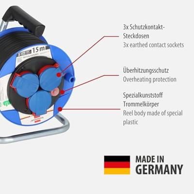 Brennenstuhl Garant Kompakt Kabelhaspel 15 mtr | IP44 | 3G1.5 | Garant Compact | 1072210 - 1072210 - thumbnail