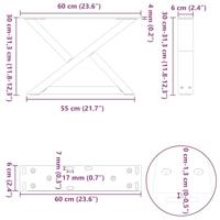 Salontafelpoten 2 st 60x(30-31,3) cm staal zwart - thumbnail