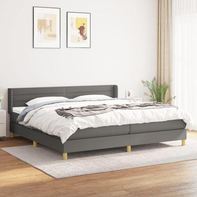 Boxspring met matras stof donkergrijs 200x200 cm