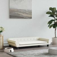 Hondenmand 100x50x21 cm fluweel crmekleurig - thumbnail