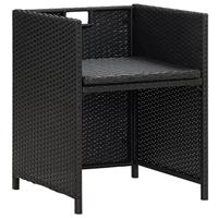 Tuinstoelen 4 st poly rattan zwart - thumbnail