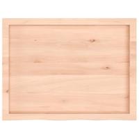 Wastafelblad 80x60x4 cm onbehandeld massief hout - thumbnail