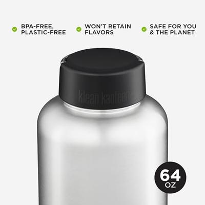 Klean Kanteen Classic Wide met ringdop, 1900ml/64oz Drinkfles Brushed Stainless 1900ml
