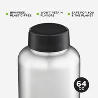 Klean Kanteen Classic Wide met ringdop, 1900ml/64oz Drinkfles Brushed Stainless 1900ml - thumbnail