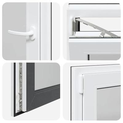 Kelderraam "RISOR" 60x60 cm draaikiep-draai DIN links antraciet