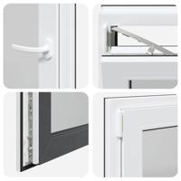 Kelderraam "RISOR" 60x60 cm draaikiep-draai DIN links antraciet - thumbnail