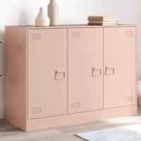 Dressoir 99x39x73 cm staal roze - thumbnail