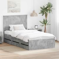 Bedframe met lade Beton Grijs 100 x 200 cm Ingenieurshout - thumbnail