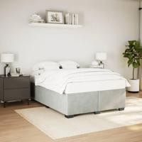 Bedframe zonder matras 160x200 cm fluweel lichtgrijs - thumbnail