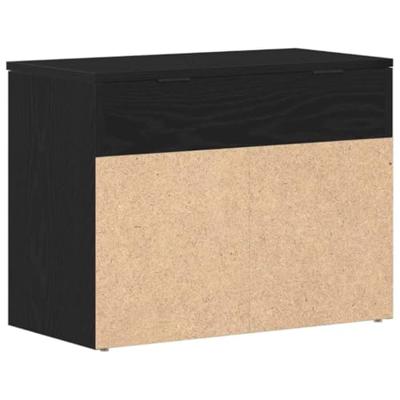 VidaXL Schoenenbank met plank zwart eiken 60 x 30 x 45 cm bewerkt hout VidaXL Schoenenbank met plank zwart eiken 60 x 30 x 45 cm bewerkt hout