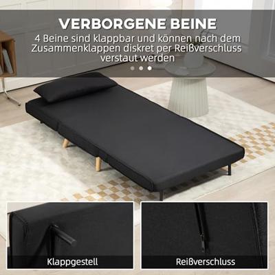 HOMCOM Slaapstoel (Breedte 94 cm, Antraciet)