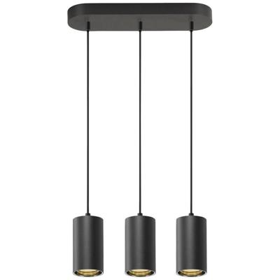 SLV Pendel hanglampAsto Tube zwart 3x GU10 - 1006435