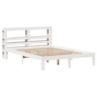 Bedframe met hoofdeinde zonder matras 120x200 cm wit - thumbnail