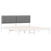 Bedframe met Gevoerd Hoofdgedeelte Lichtgrijs 200 x 200 cm - thumbnail