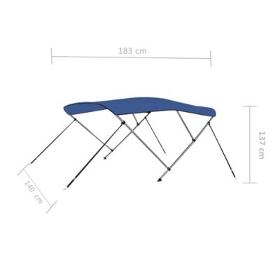 VidaXL Biminitop 3-boogs 183x140x137 cm blauw