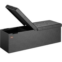 Opvouwbare Zitbank met opbergruimte en deksel - 115cm - Zwart - thumbnail