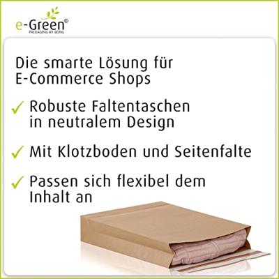 e-Green enveloppen met blokbodem, ft 350 x 250 x 50 + 96 mm, doos van 250 stuks e-Green enveloppen met blokbodem, ft 350 x 250 x 50 + 96 mm, doos van 250 stuks