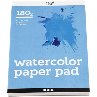 Creativ Company Aquarelblok, a5, vel 148x210 mm, 180 gr, wit, 20 vel/ 1 stuk Creativ Company Aquarelblok, a5, vel 148x210 mm, 180 gr, wit, 20 vel/ 1 stuk