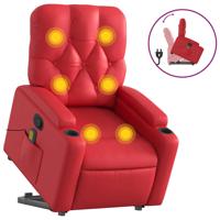 Sta-op-massagestoel verstelbaar kunstleer rood - thumbnail