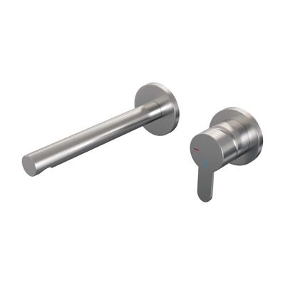 Brauer Brushed Edition Inbouw Wastafelmengkraan met Rechte Uitloop en Rozetten Model D1 RVS Geborsteld PVD