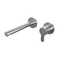 Brauer Brushed Edition Inbouw Wastafelmengkraan met Rechte Uitloop en Rozetten Model D1 RVS Geborsteld PVD - thumbnail