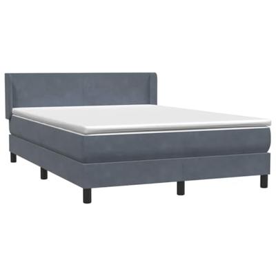Boxspring met matras fluweel donkergrijs 160x220 cm