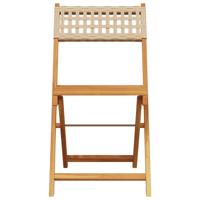 Tuinstoelen 6 st inklapbaar poly rattan en massief hout beige - thumbnail