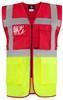 Korntex KX810 CO² Neutral Multifunctional Executive Safety Vest Hamburg - Red/Yellow - M - thumbnail