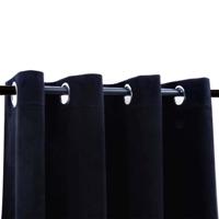 VidaXL Gordijn verduisterend met ringen 2 st 140x245 cm fluweel zwart - thumbnail