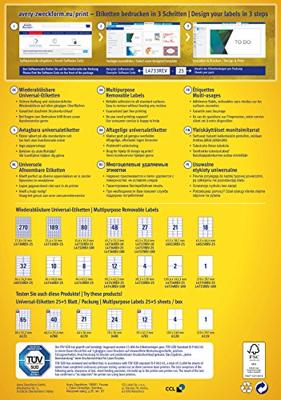 Avery-Zweckform L4736REV-100 Universele etiketten 45.7 x 21.2 mm Papier Wit 4800 stuk(s) Weer verwijderbaar Inkjet, Laser (zwart/wit), Laser (kleur), Kopiëren