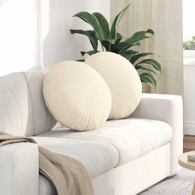 VidaXL Zitkussens 2 pcs crème ø 50 cm katoen stof