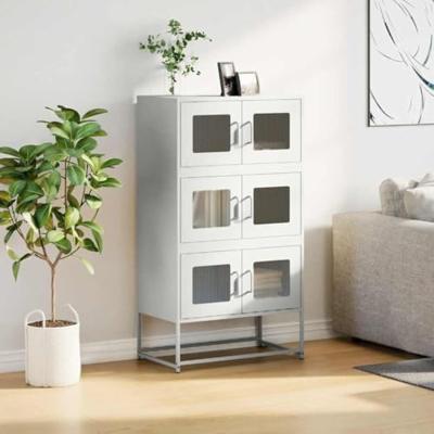 Hoge kast 68x39x123 cm staal wit