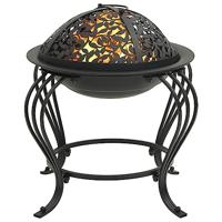 VidaXL Vuurplaats met pook 49 cm staal - thumbnail