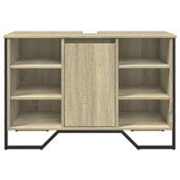 Wastafelkast 91x35x60 cm bewerkt hout sonoma eikenkleurig - thumbnail