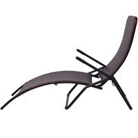 Inklapbaar ligbed poly rattan bruin - thumbnail