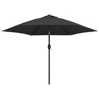 VidaXL Parasol met led-verlichting en stalen paal 300 cm antraciet - thumbnail