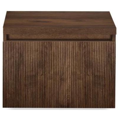 Frozen 3D Badmeubelset 60 cm - Greeplijst in Kleur - Inclusief Wastafelbovenblad Dark Oak