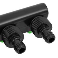 VidaXL Kraanadapter 4-wegs 19,5x6x11 cm abs & pp groen en zwart - thumbnail